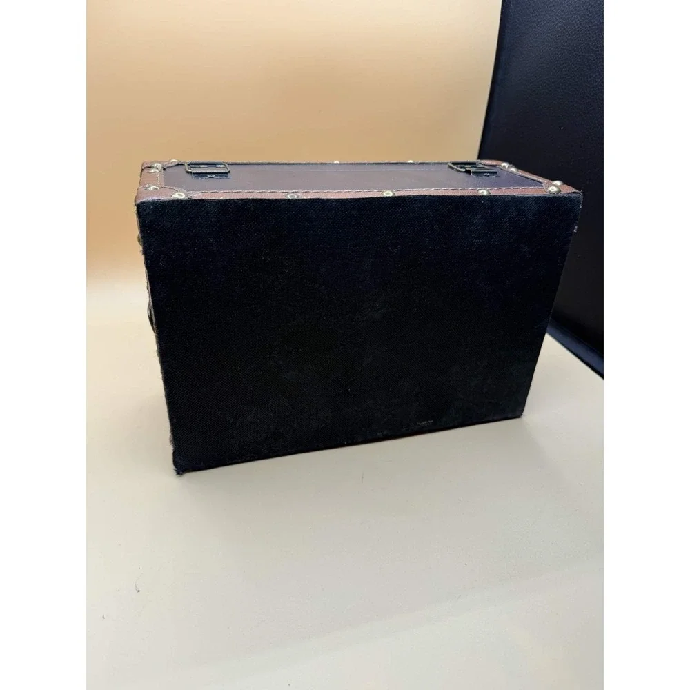 Unbranded Vintage Style Small Trunk Decorative Storage Box Faux Leather Brown